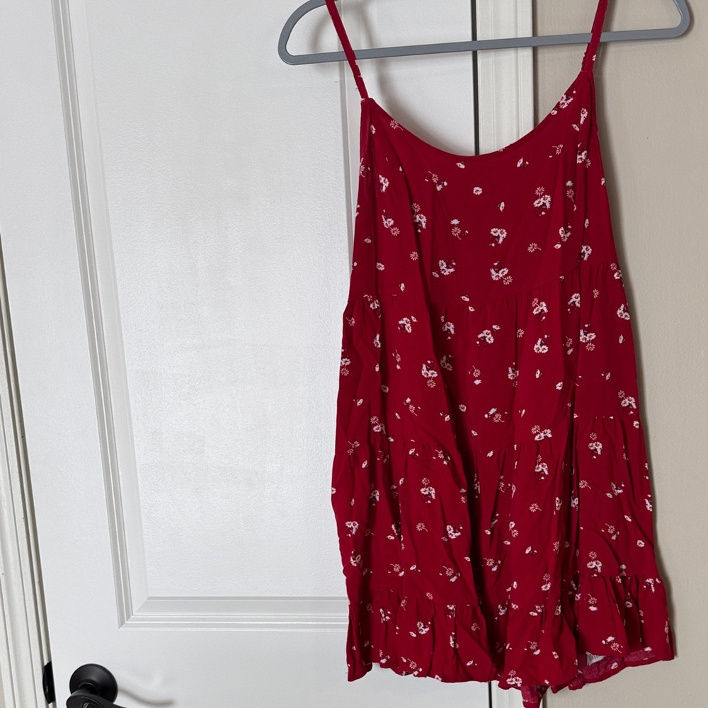 Hollister Cherry Red Floral Sundress